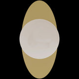 Calibo Crest Alabaster Glass 140mm Orb Wall Light Oval Plate 300mm | Brass