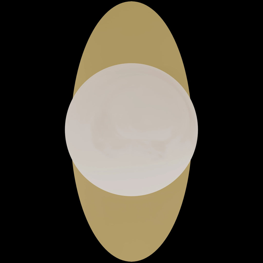 Calibo Crest Alabaster Glass 140mm Orb Wall Light Oval Plate 300mm | Brass