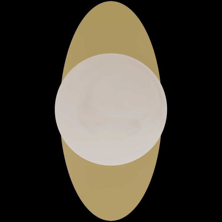 Calibo Crest Alabaster Glass 140mm Orb Wall Light Oval Plate 300mm | Brass