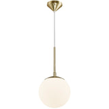 Nordlux Grant Globe Opal Glass Pendant with Brass Accent | Small