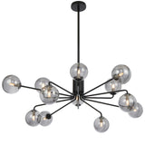 Telbix Felton 12 Light Pendant | Black and Smoke