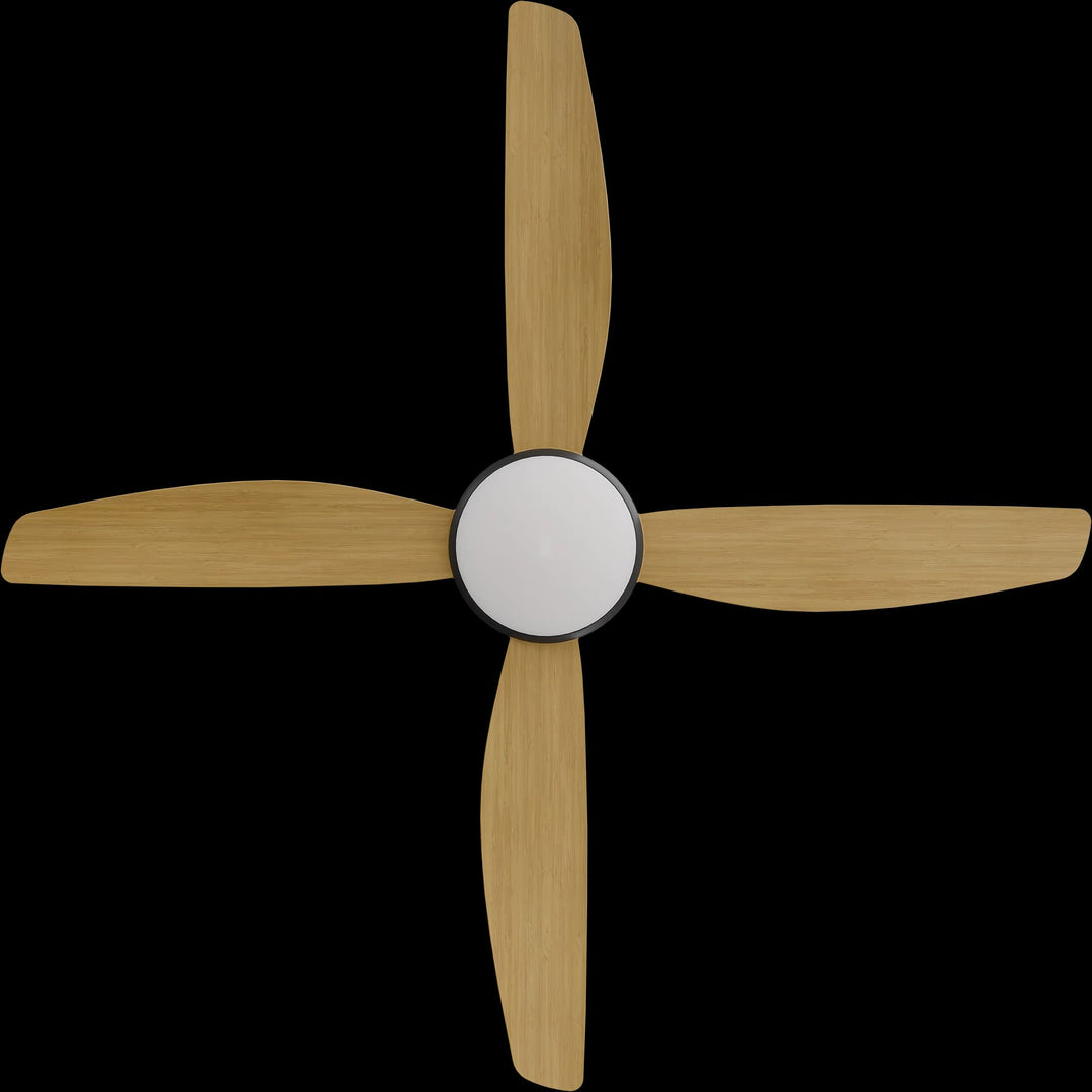 Calibo Vanga 56" DC Smart Ceiling Fan with LED Light and Remote Control | Black and Bamboo