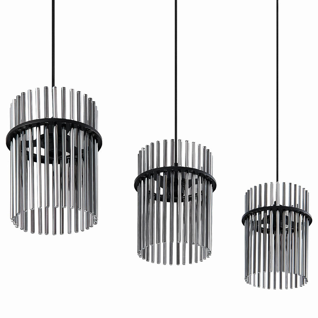 Telbix Quilo 3 Light Bar Pendant | Black