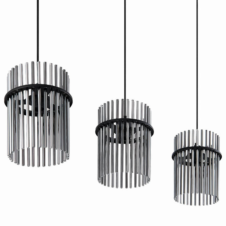 Telbix Quilo 3 Light Bar Pendant | Black