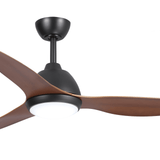 Fanco Breeze 52" AC Ceiling Fan With LED Light and Wall Control | Black & Koa