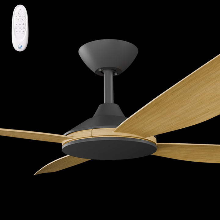 Calibo Vanga 52" DC Smart Ceiling Fan with Remote Control | Black and Bamboo