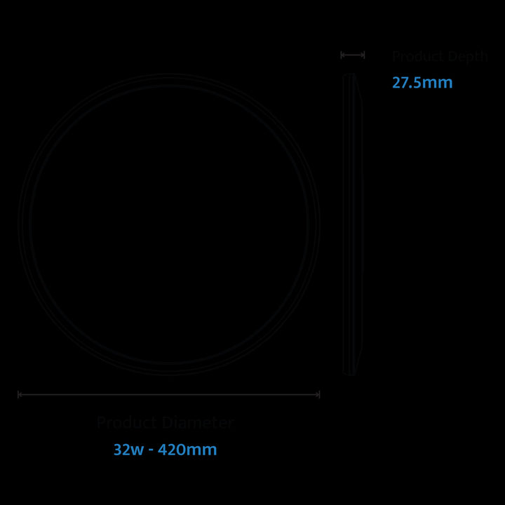 Calibo Robin 420mm Ultra Slimline LED Oyster Light | White