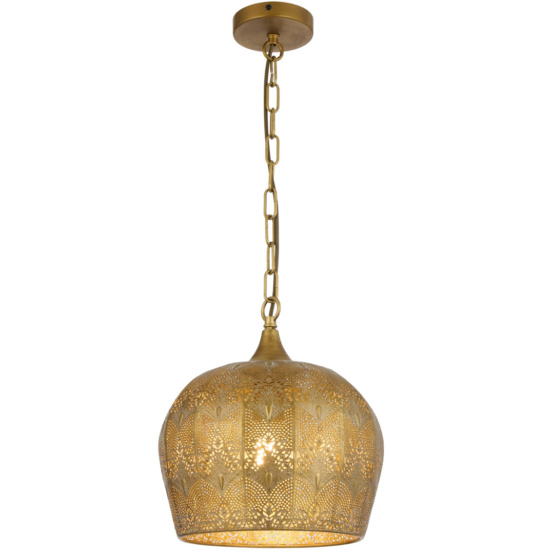 Telbix Mersin 1 Light Pendant Light | Antique Brass