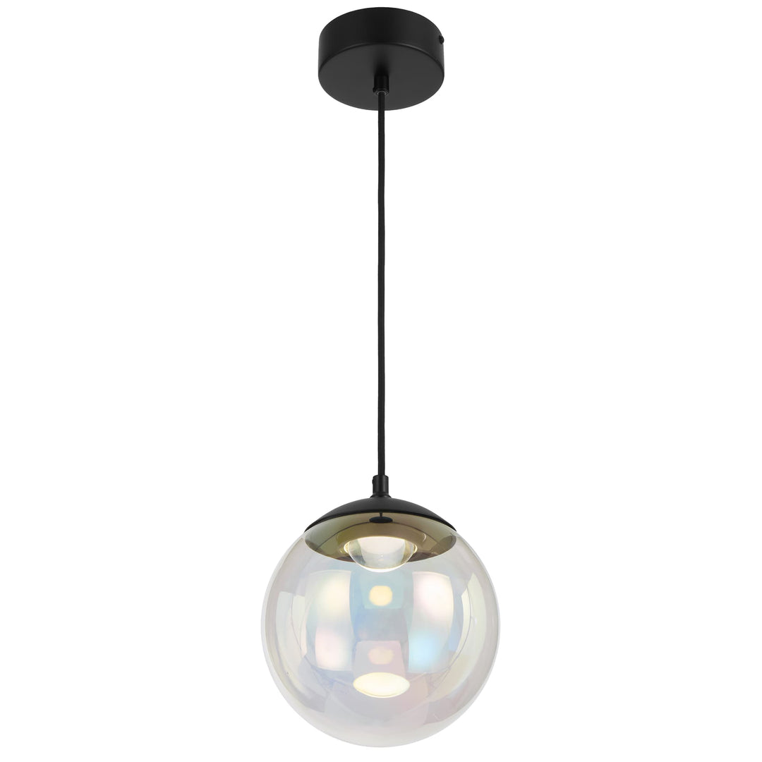 Telbix Aurora Dimmable LED Round Rainbow Glass Pendant | Small