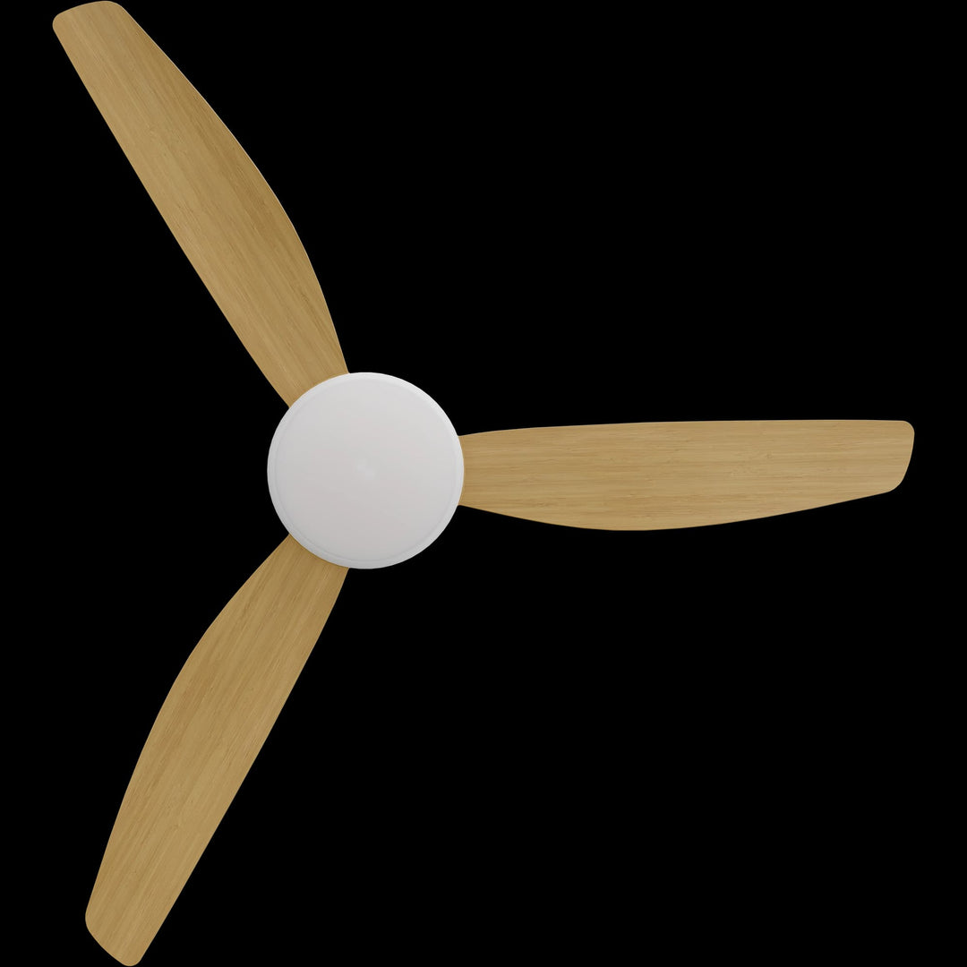 Calibo Condor 56" DC Smart Ceiling Fan with LED Light and Remote Control | White and Bamboo