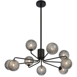 Telbix Black Felton 9 Light Pendant | Smoke Tear