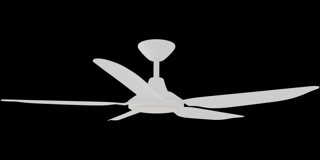 Calibo Storm 52" (1320mm) 5 Blade 18W Tricolour LED Light Indoor/Outdoor DC Ceiling Fan & Remote | White