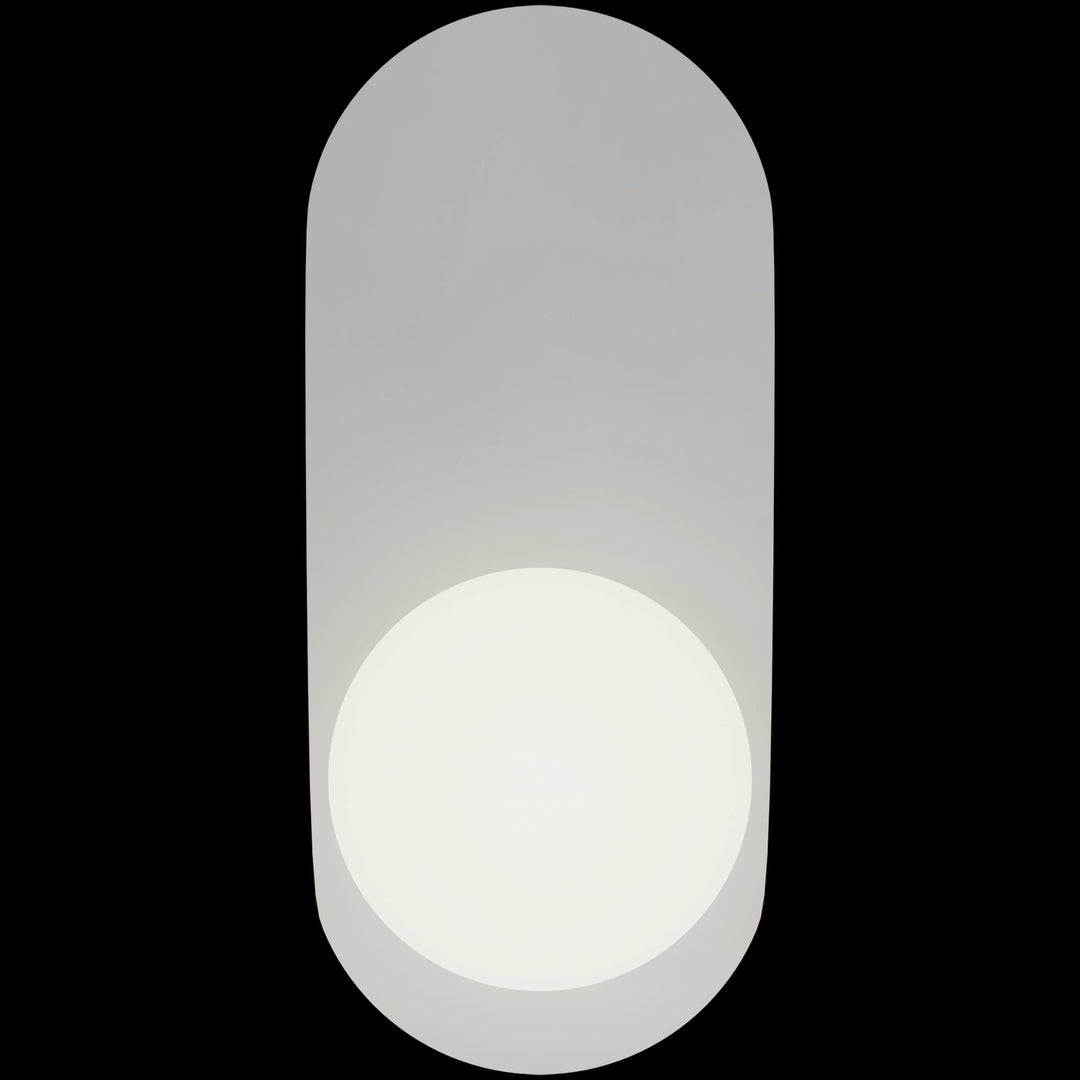 Calibo Crest Opal Glass 120mm Orb Wall Light Oval Plate 320mm | White