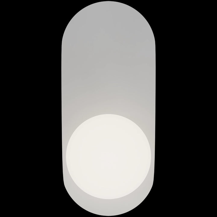 Calibo Crest Opal Glass 120mm Orb Wall Light Oval Plate 320mm | White