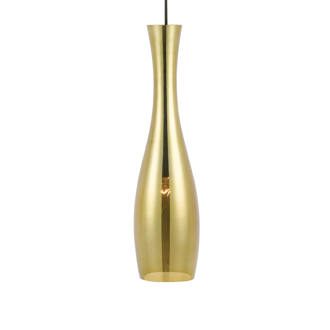Telbix Conie 1 Light Glass Pendant Light Edison Screw (E27) | Gold