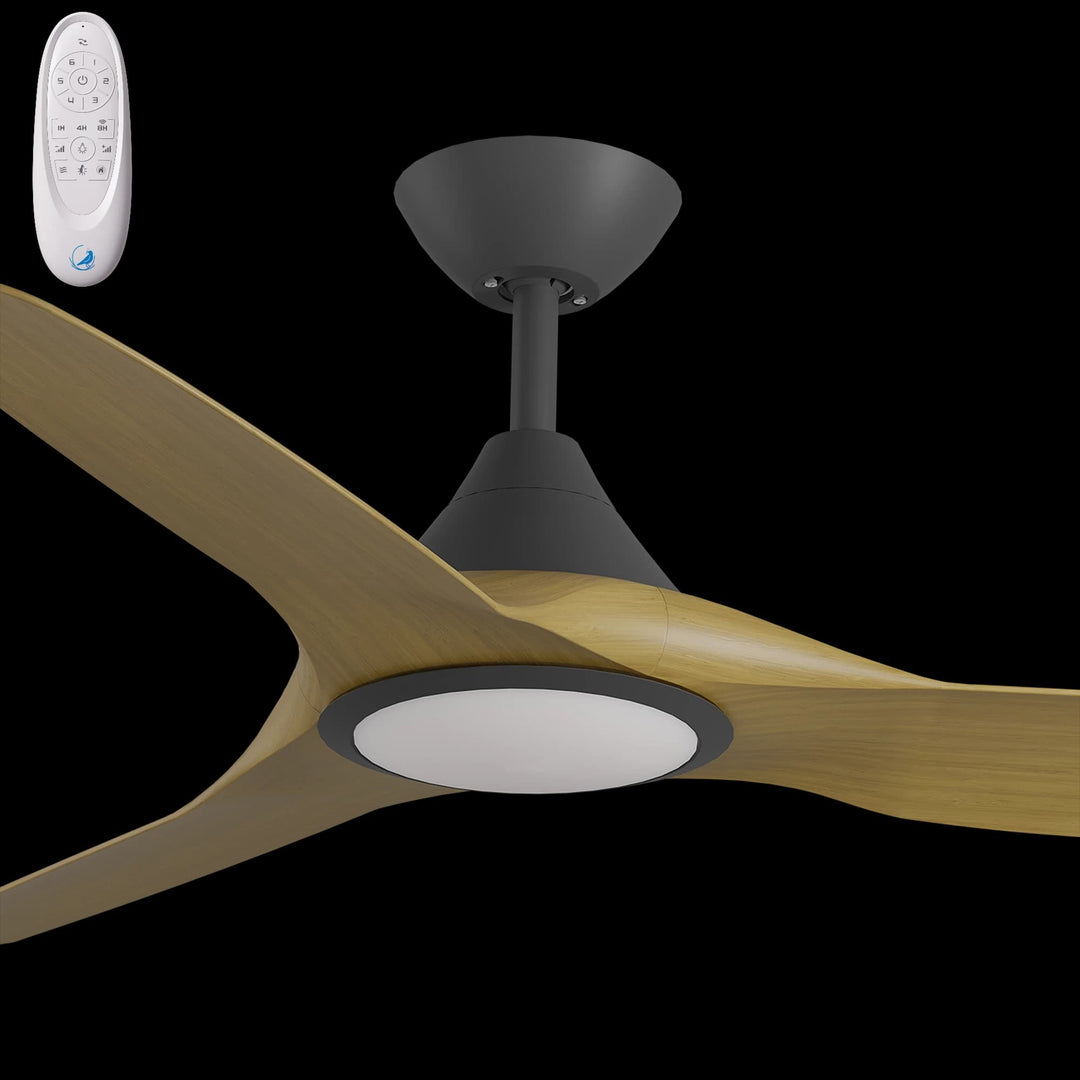 Calibo Smart CloudFan 52" (1300mm) ABS DC Ceiling Fan with 20W CCT LED Light and Remote | Black & Teak