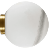 Calibo Crest Alabaster Glass 120mm Orb Wall Light | Brass