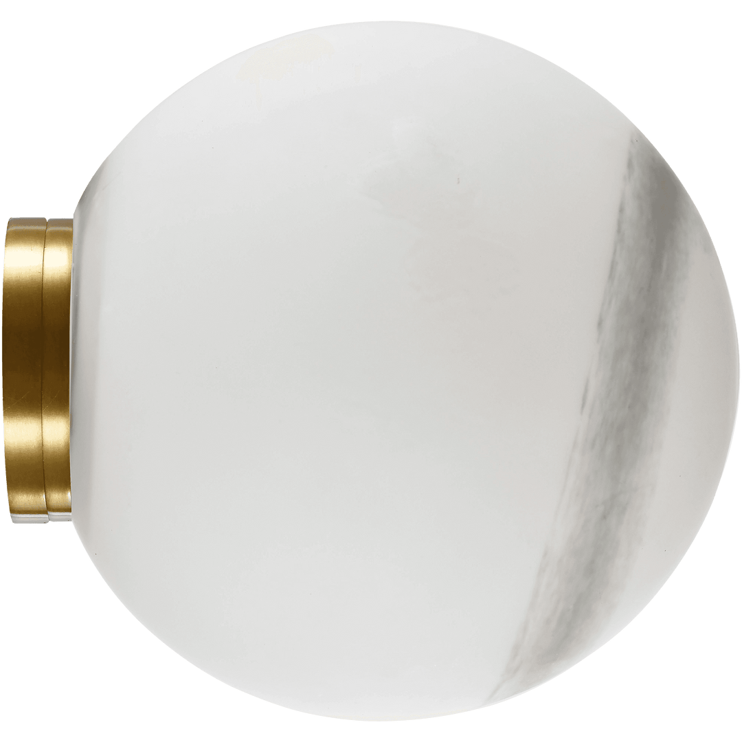 Calibo Crest Alabaster Glass 120mm Orb Wall Light | Brass