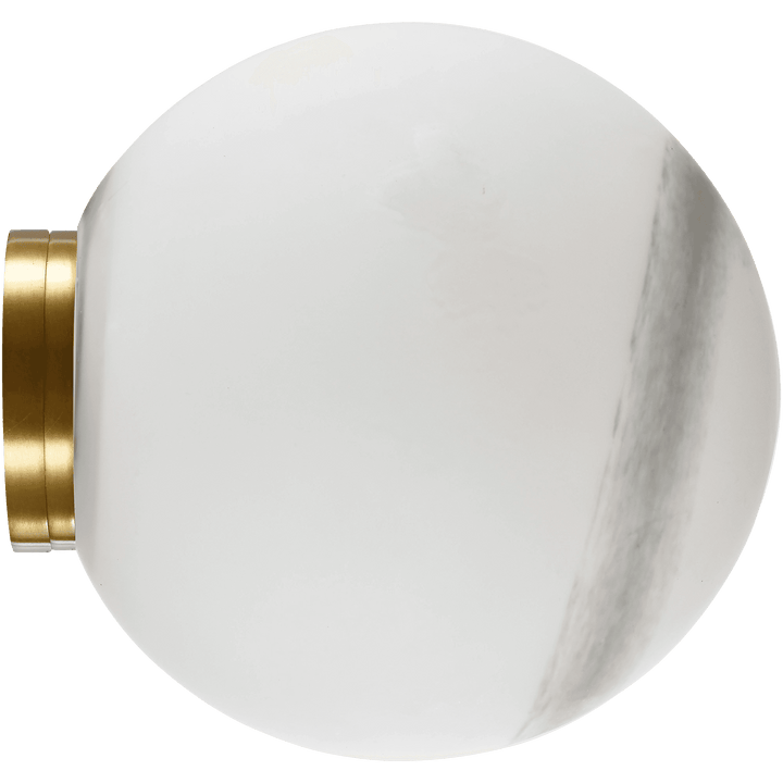 Calibo Crest Alabaster Glass 120mm Orb Wall Light | Brass