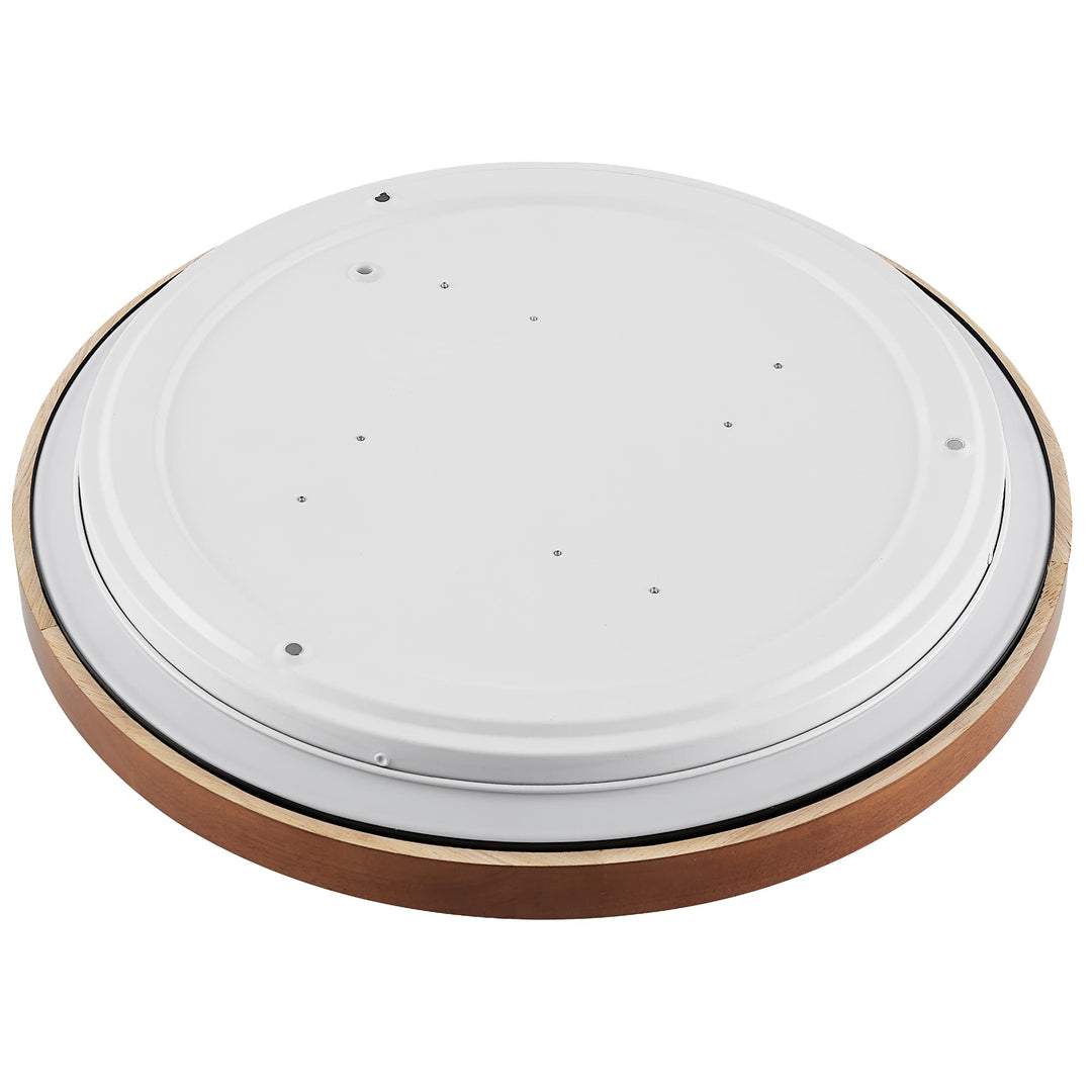 Telbix Orlin Tricolour LED Round Oyster Light with Wood Accent | Large