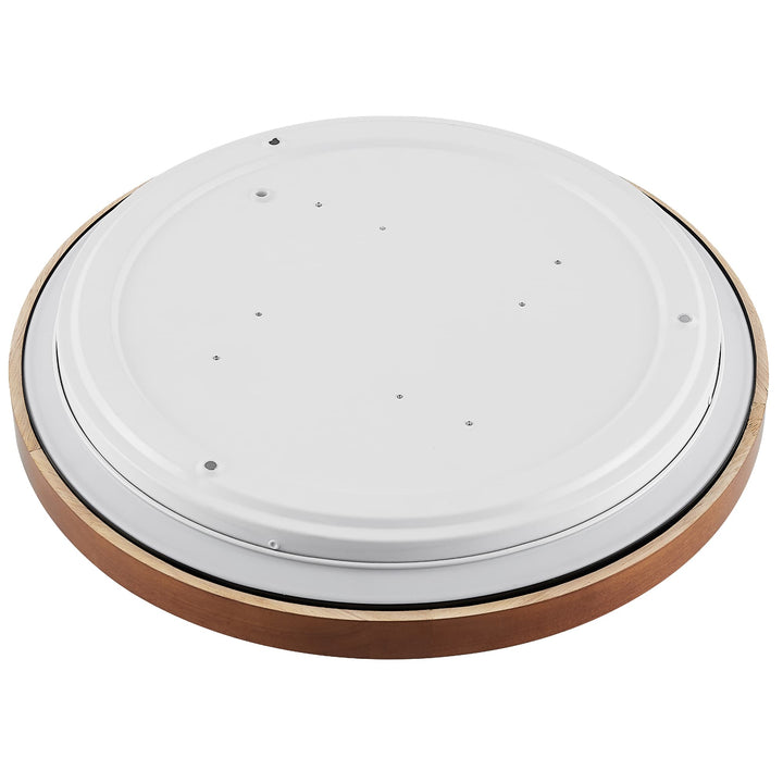 Telbix Orlin Tricolour LED Round Oyster Light with Wood Accent | Large