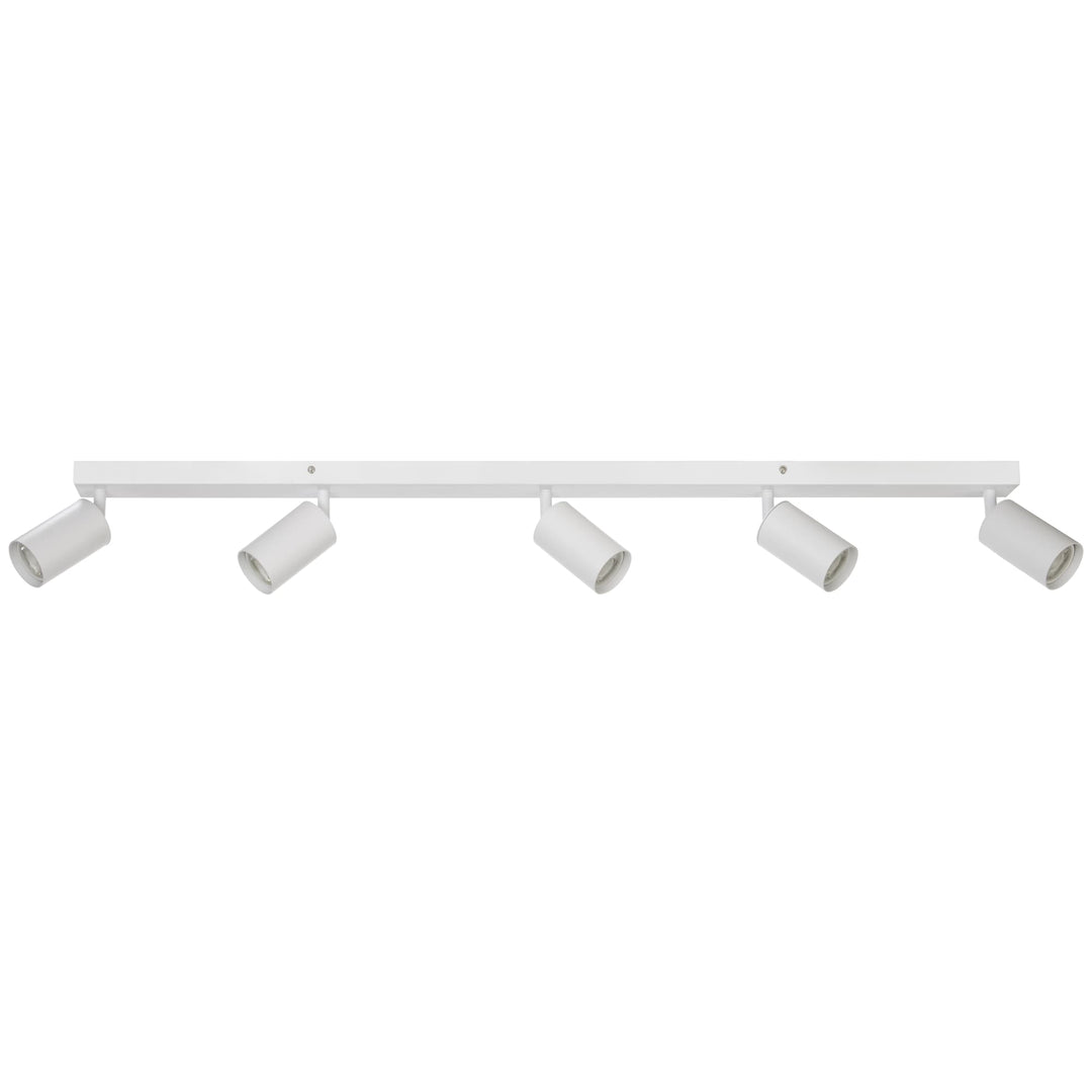 Telbix Picard 5 Light Minimalist Bar Spotlight with Rotatable Heads | White