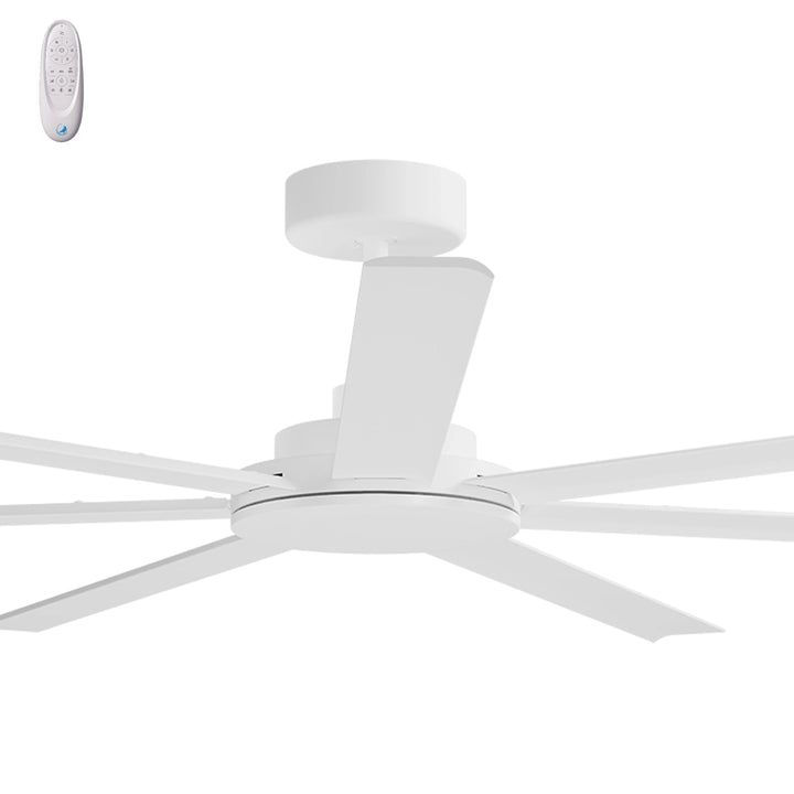 Calibo Alula 80" (2032mm) 7 Blade Indoor/Outdoor DC Ceiling Fan & Remote | White