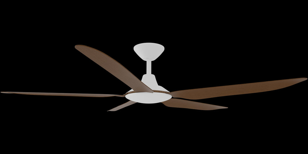 Calibo Storm 56" (1430mm) 5 Blade Indoor/Outdoor DC Ceiling Fan and Remote | White & Koa