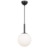 Black Telbix Bally Opal Matt Glass Ball Pendant Light | 200mm