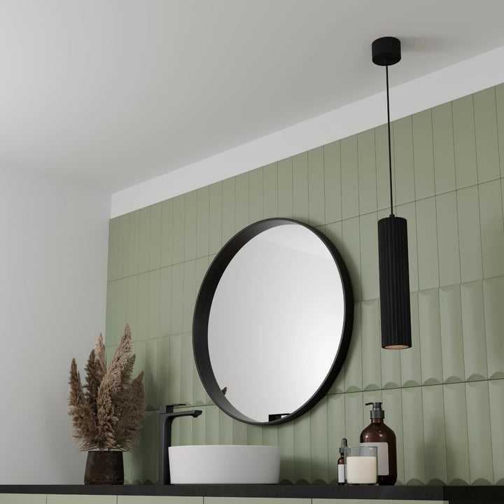 Calibo Canary Fluted 500mm Pendant | Black