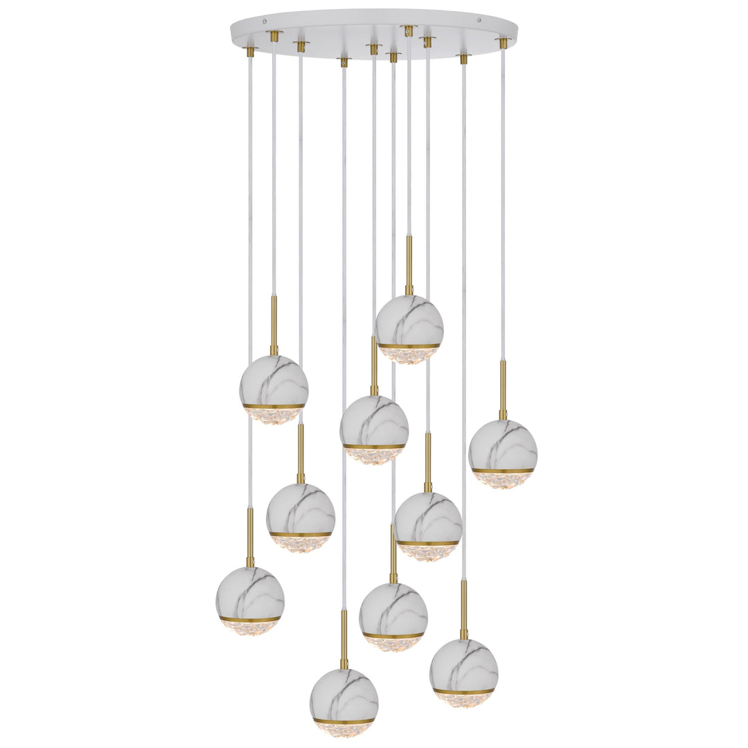 Telbix Oneta 10 Light Cluster Pendant | White