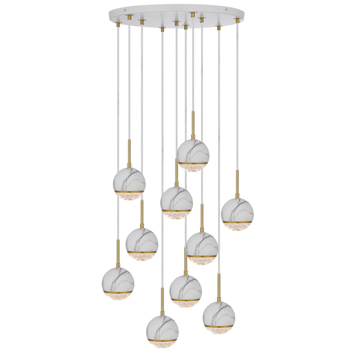 Telbix Oneta 10 Light Cluster Pendant | White