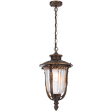 Telbix Ramiro Large Outdoor Lantern Pendant with Textured Glass and Multiple Suspension | Bronze