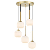Telbix Bobo 5 Light Glass Pendant | Antique Gold