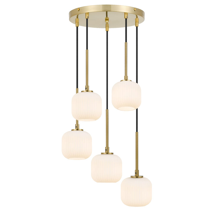 Telbix Bobo 5 Light Glass Pendant | Antique Gold