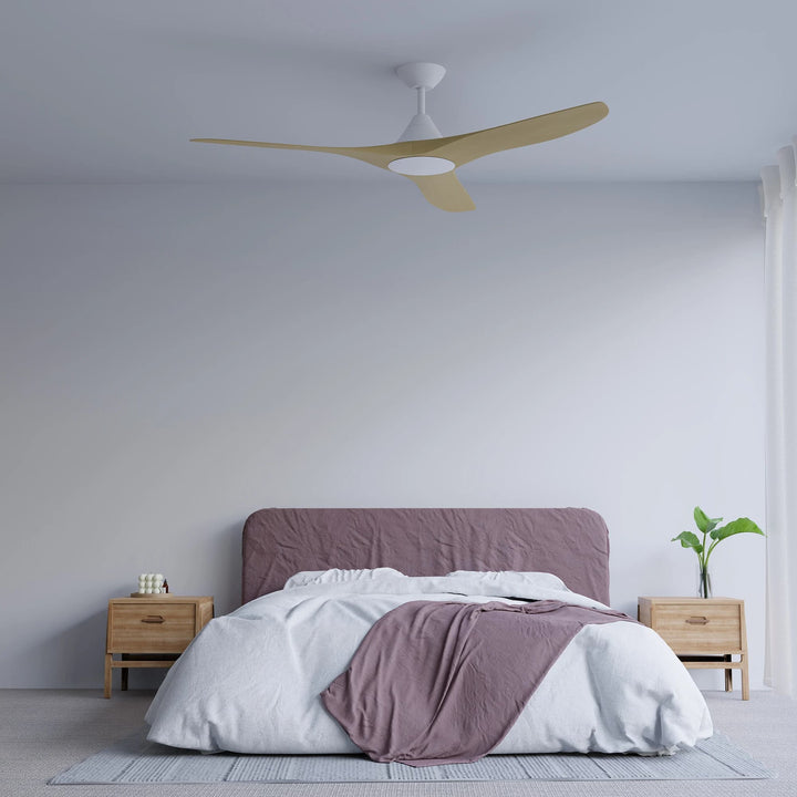 Calibo Smart CloudFan 52" (1300mm) ABS Energy Efficient DC Ceiling Fan and Remote | White & Bamboo