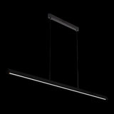 Calibo Avocent 2000mm Slim Timber Triangular Edge LED Linear Pendant | Black Ash with Black