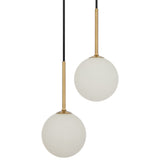 Telbix Gaston Antique Gold 2 Light Pendant Light | Opal Matt