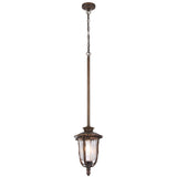 Telbix Ramiro Classic Outdoor Lantern Pendant with Textured Glass and Multiple Suspension | Bronze