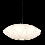 Telbix Aragon Nickel And White Cocoon Polyresin Pendant Light | Medium
