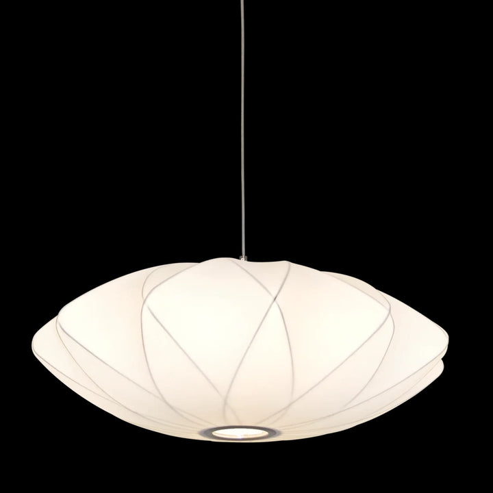 Telbix Aragon Nickel And White Cocoon Polyresin Pendant Light | Medium