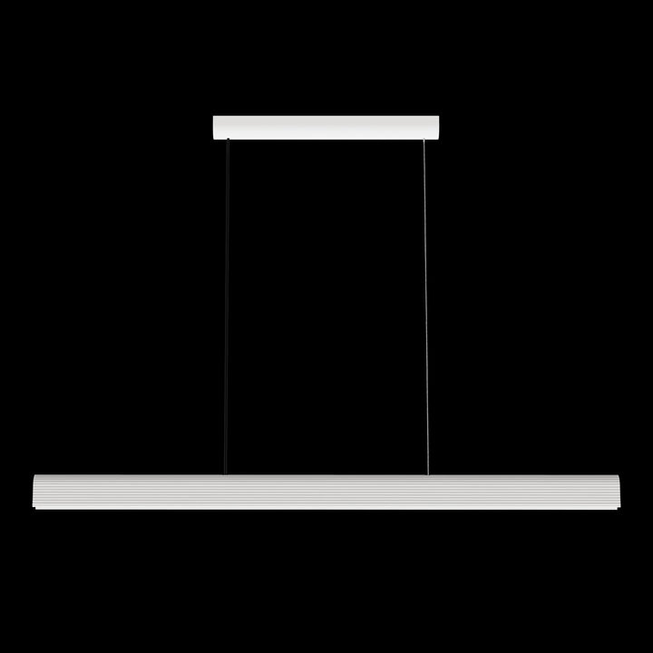 Calibo Munia Sculptural Ribbed LED Linear Pendant with Paintable Gypsum Surface | White