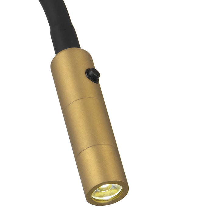 Telbix Solio Modern Minimalist Adjustable Tubular LED Wall Light | Antique Brass