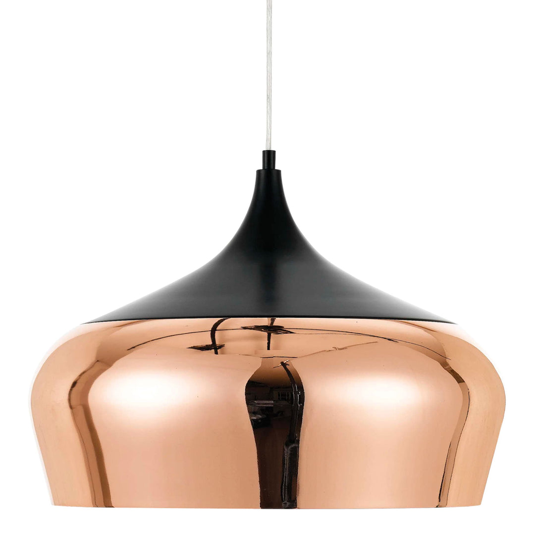 Telbix Polk Copper Shade With Black Pendant Light (E27) | Large