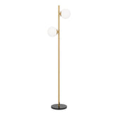 Telbix Figaro 2 Light Floor Lamp (E27) | Antique Gold