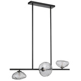 Telbix Zecca 3 Light Bar Pendant | Black & Smoke Glass
