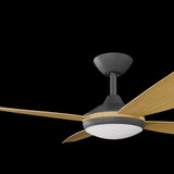 Calibo Vanga 56" DC Smart Ceiling Fan with LED Light and Remote Control | Black and Bamboo