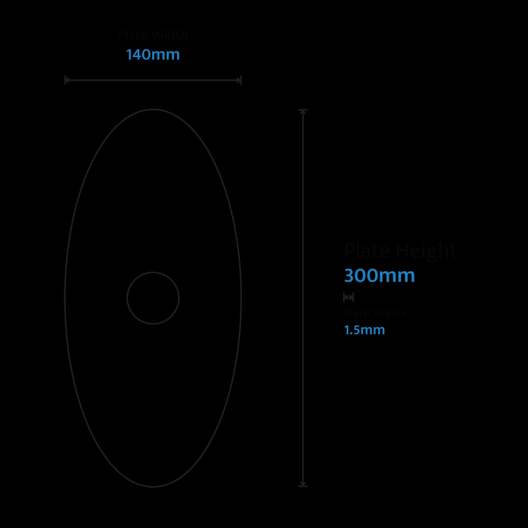 Calibo Crest 300mm Oval Back Plate Only | Black
