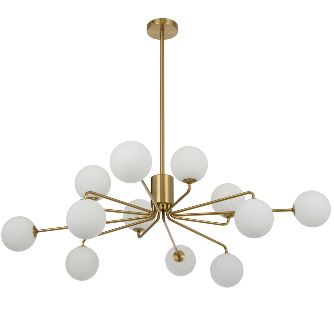 Telbix Felton 12 Light Pendant | Antique Gold and Opal Matt