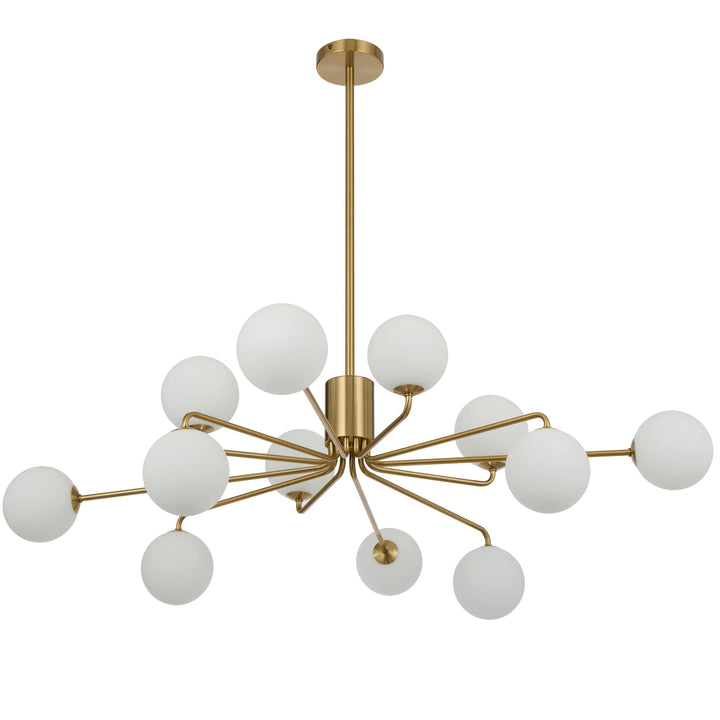 Telbix Felton 12 Light Pendant | Antique Gold and Opal Matt